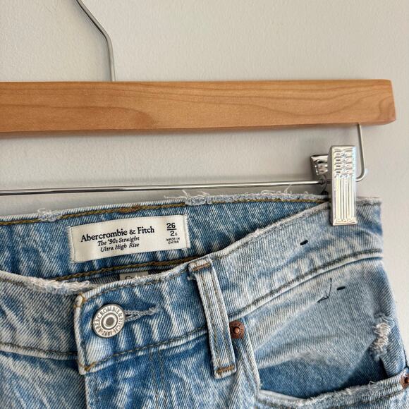 Abercrombie & Fitch The 90's Straight Ultra High Rise Jeans Blue 26 - Picture 5 of 10